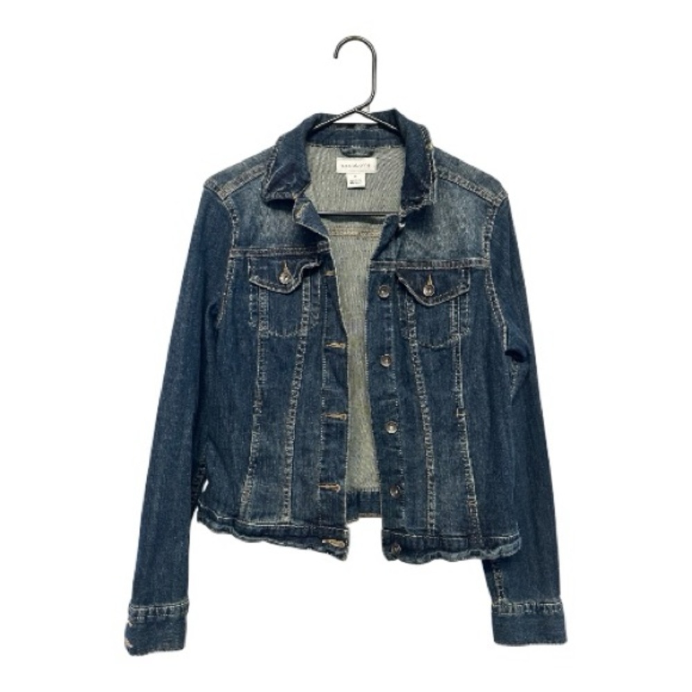 Vintage Y2K Era Liz Claiborne Dark Blue Denim Jacket Size Small